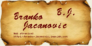 Branko Jacanović vizit kartica